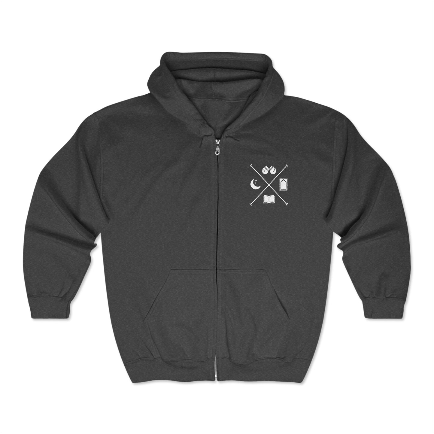 Muslim X icon - Unisex Heavy Blend™ Full Zip Hooded Sweatshirt